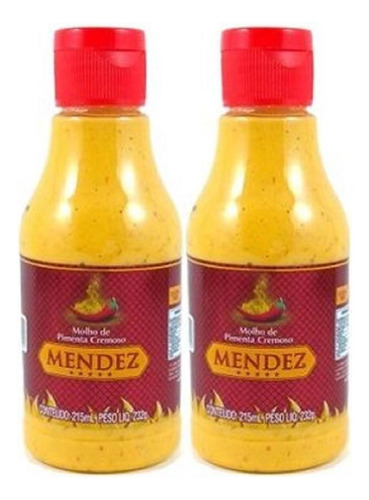 Kit Molho De Pimenta Mendez 215ml 02 Cremosa Tradicional