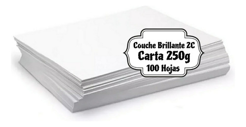 Papel Couche Brillante Tamaño Carta 250 Gr Gramos 100 Hojas