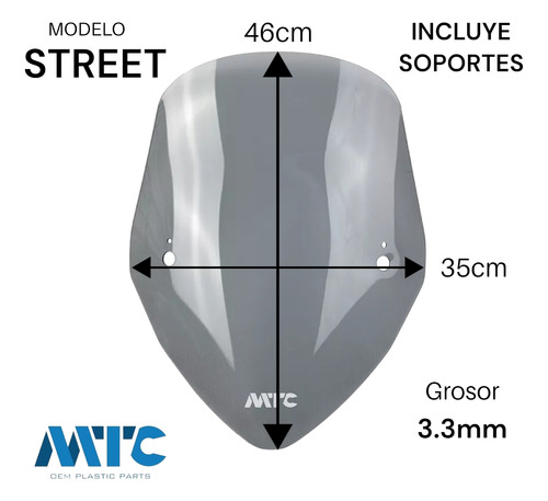 Parabrisas Street P/ Carabela Sport R2 Transp Mtc Mtc0155