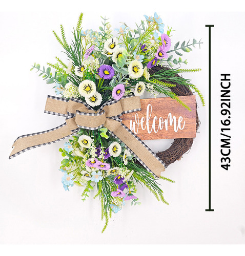 Una Corona De Flores De Primavera Para Colgar En Forma De La