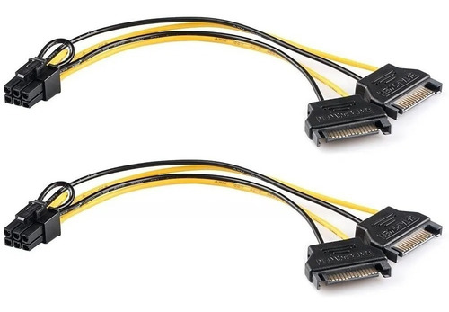 Imagen 4 de 4 de Adaptador Cable De Dos Sata Macho A 6 Pines Pcie