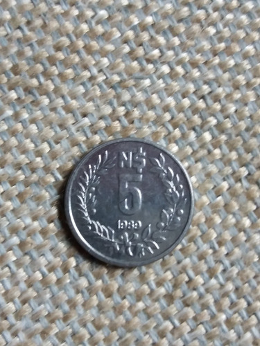 Moneda De N$ 5 Uruguay 1989