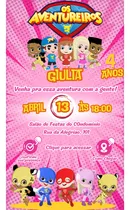 Comprar Convite Digital Aventureiros Convite Virtual Luccas Neto 