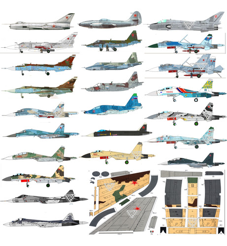 Mega Pack Sukhoi X 45 Modelos - Papercraft (envio X Mail)