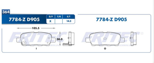 Balata Trasera Nissan 350z Altima Murano Quest X-trail Fx45 