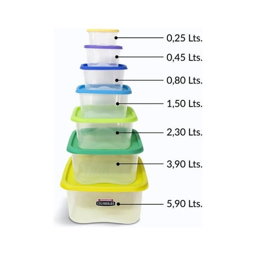 Taper Plastico Recipiente Hermetico Vianda X7 - Colombraro