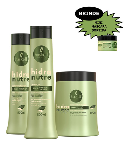 Hidranutre Kit Shamp+cond+masc 500ml + Brinde