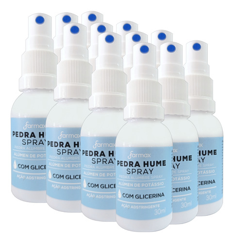Pedra Hume Spray Pós Barba E Cutículas =kit C/12 = 30ml Cada