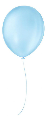Balão De Festa Liso - 8  Redondo - Azul Baby - 50 Unidades 