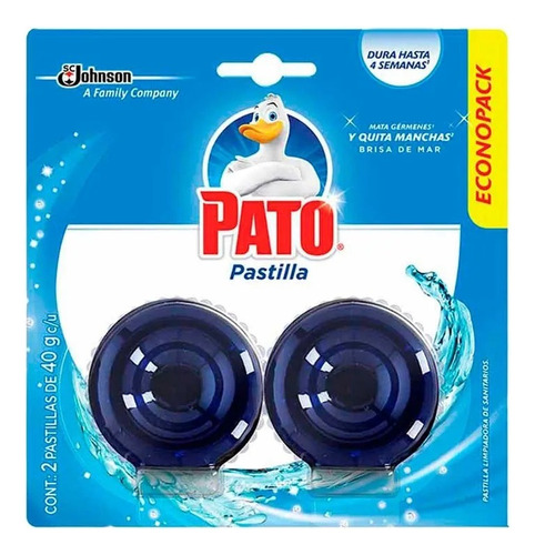 Pato Pastilla Azul Brisa De Mar 2pzs/ 40g