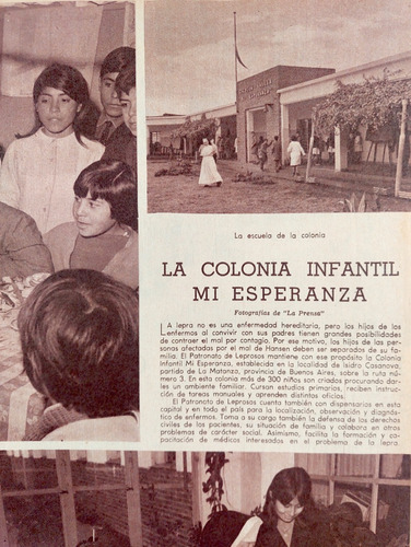 La Colonia Infantil Mi Esperanza De Isidro Casanova En 1967