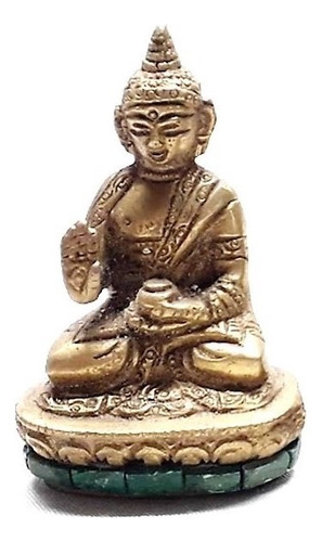 Escultura Em Bronze Maciço Representando Buda Tibetano