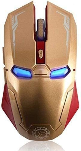 Mouse Inalambrico Gamer Forma De Iron Man 6 Botones Usb