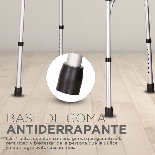 Andadera Para Adultos Fija De Aluminio Andador Plegable Ortopédico Caminador Fijo Ajustable Tikun Color Azul