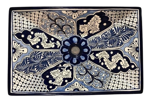 Lavabo Artesanal Tipo Talavera Liso Canoa Gde #lcgr-08