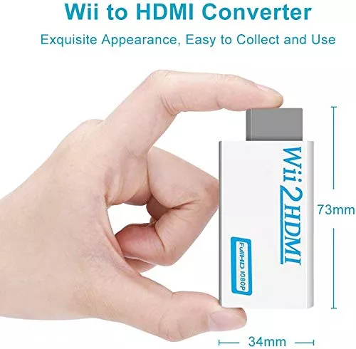  Adaptador Wii a HDMI, convertidor Wii a HDMI 720P 1080P Adaptador  HDMI Wii2 Salida de video y audio con conector de 0.138 in de audio  compatible con todos los modos de