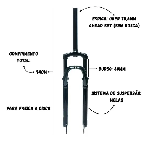 Suspensão Amortecedor 26 Disco Gios Vikingx + Caixa Direção