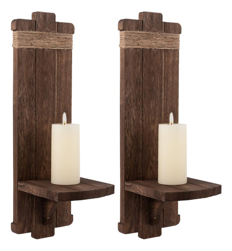 2 Piezas De Faroles De Pared Rústicos Para Velas - Portavela