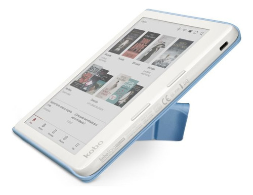 Lector E Reader Kobo Libra Colour Blanco Con Funda Azul