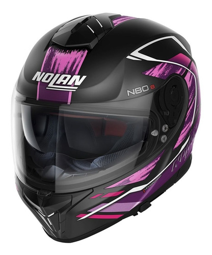 Casco Nolan N80-8 Thunderbolt N-com 29 Rosa Morado Mate