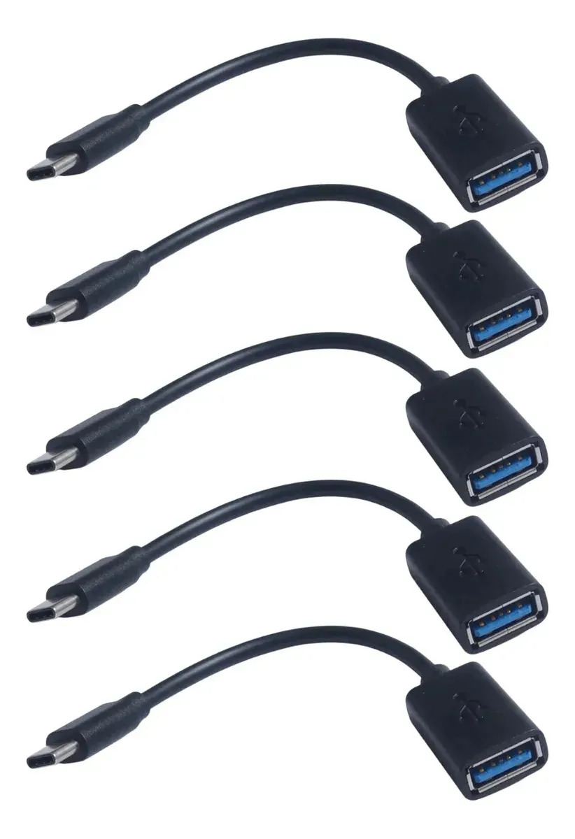 Cabo Adaptador Otg Tipo C Kit 5 Unidades Android
