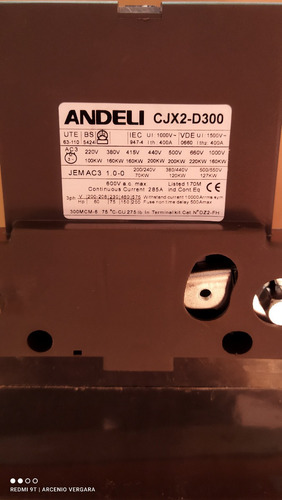 Contactor 300amp Bobina 220v Andeli