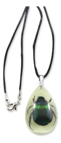 Realbug Green Chafer Beetle Collar Que Brilla En La Pequeño,