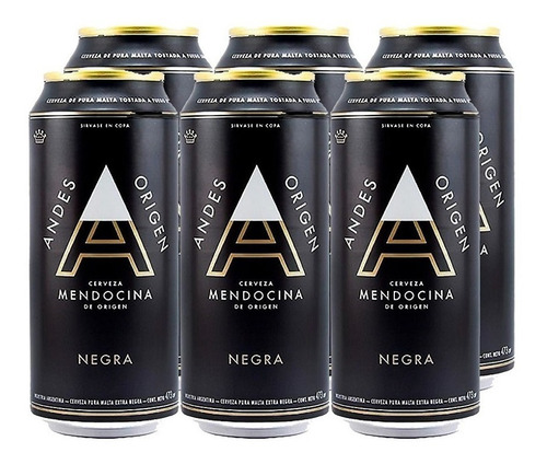 Imagen 1 de 10 de Andes Origen Negra. Cerveza . 473ml X 6- Tomate Algo® -