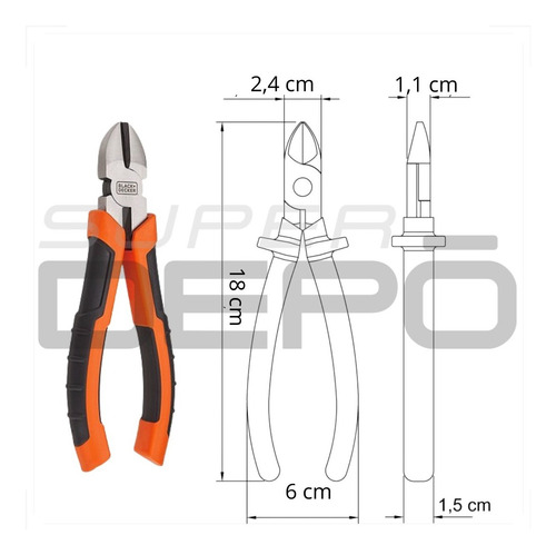 Ferramenta Manual Alicate De Corte Diagonal 7 Black&decker