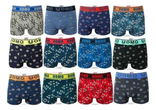 Pack 12 Boxer Masculinos Surtidos Talle Especial Algodón