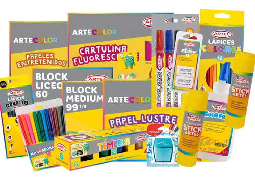 Pack Lista Escolar Artel (14 Productos)