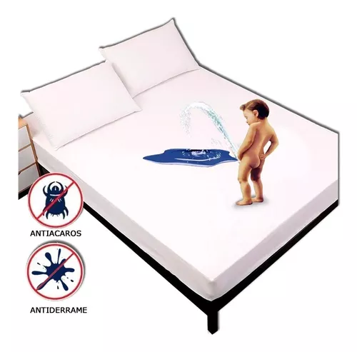  PLIENG Protector de colchón impermeable – Incontinencia cama  almohadillas, suave transpirable todo alrededor elástico funda de cama  ajustable, lavable – para niños, mascotas y personas mayores, blanco – 90 x  190 +