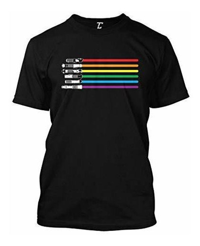 Rainbow Lightsaber - Force Sci Fi Parody Camiseta Para Hombr