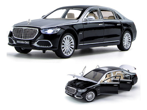 Benz Maybach S680 Miniatura Metal Car Con Luz Sonido 1/24