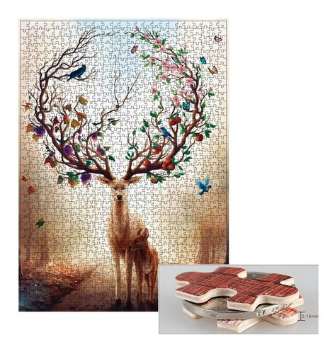 Rompecabezas 1000 Pzas Puzzle Ciervo C/ Frutos Bosque Cuadro