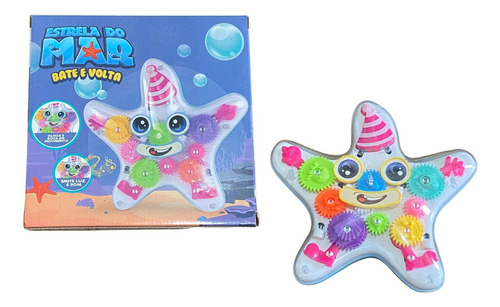 Brinquedo Infantil Estrela Do Mar Com Som E Luz Bate E Volta