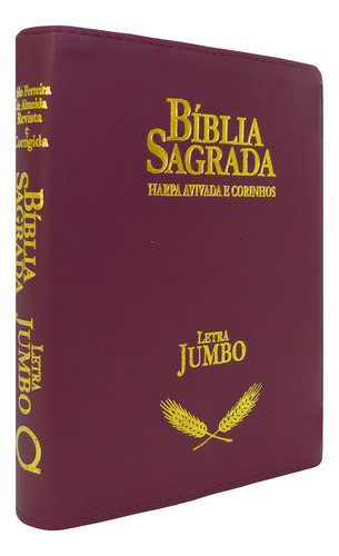Bíblia Sagrada Harpa Avivada E Corinhos: Letra Jumbo - Capa Luxo Vinho, De João Ferreira De Almeida. Única, Vol. Único. Editorial Edifique, Capa Mole, Edição 1a Edição Em Português, 2024
