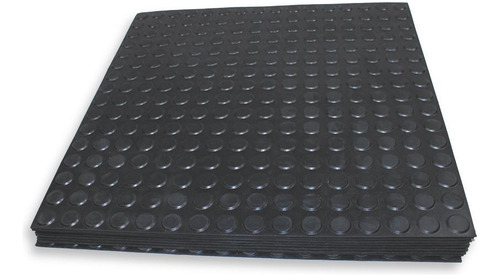 Piso De Borracha Menco Moeda 3mm Preto 50x50cm - 10un