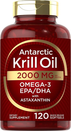 Krill Oil Antarctic 2000mg Omega-3 Epa/dha 120 Softgels Carl