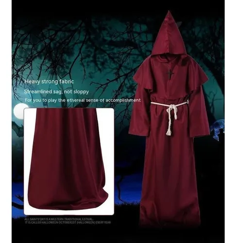 Co Túnica Monje Hechicero Místico Medieval Halloween