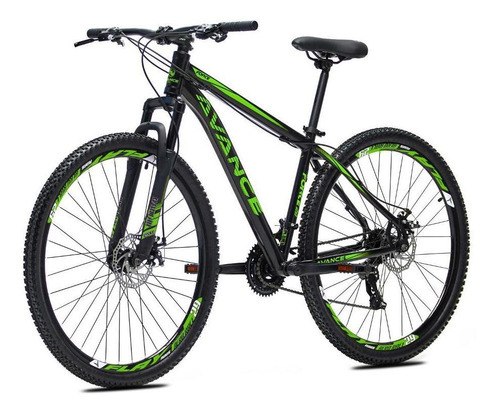 Bicicleta Aro 29 Alumínio Avance Force 24 Vel Freio A Disco Tamanho 21 Cor Preto E Verde