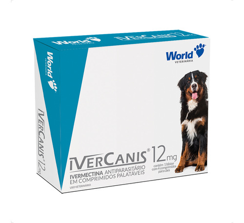 Ivercanis 12mg Para Cães De 60kg - Blíster 4 Comprimidos