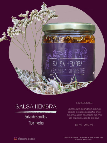 Salsa Hembra, Salsa De Semillas Tipo Macha.
