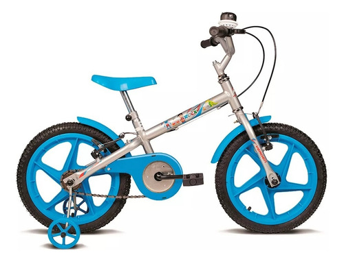 Mountain bike infantil Verden Rock aro 16 freio v-brakes cor prata/azul