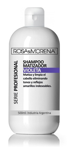 Imagen 1 de 3 de Shampoo Matizador Violeta 500ml Rosa & Morena Serie Prof