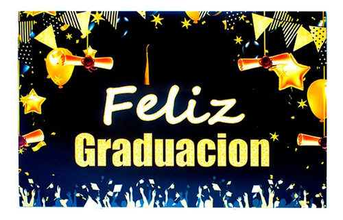 Fondo Fotografico Para Graduacion Dorado Y Negro 80x125cm