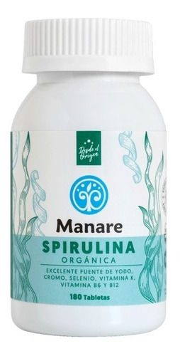 Spirulina Orgánica 100% Natural Premium 180 Table. Agronewen