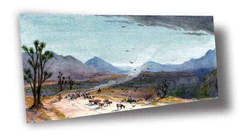 Lienzo Canvas Arte México Paisaje Arrieros 1866 80x140