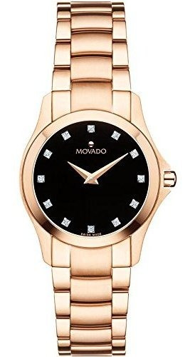 Reloj Movado Masion Black Dial Diamond Para Mujer 0607076.