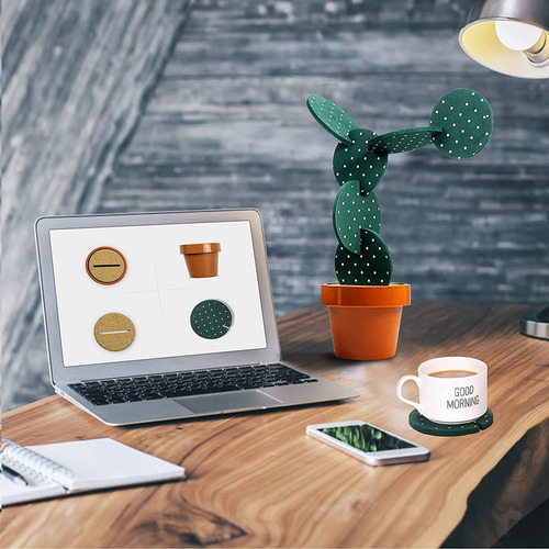 Juego De 6 Posavasos Absorbentes Cactus Para Bebidas